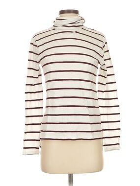 Madewell Whisper Cotton Turtleneck Tee Shirt Stripe Size Small